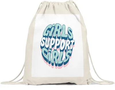 Produktbild von Girls Support Girls Turnbeutel Gymsack Spruch Motiv Geschenk für Superheldinnen Frauenpower Frauentag Feminismus