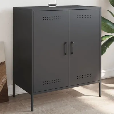 Immagine prodotto di vidaXL Credenza nera 68x39x79 cm acciaio