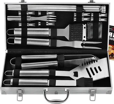 Image de Famanu : Ensemble d'outils de barbecue 20 pièces - Accessoires de grill de haute qualité