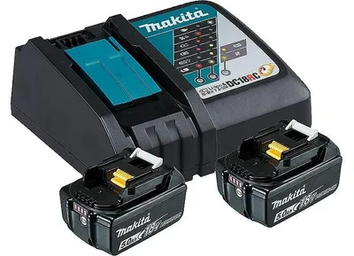 Produktbild von Makita Akku-Set 18 V mit 2 x 5,0 Ah Akkus und Schnellladegerät Akku Ladegerät