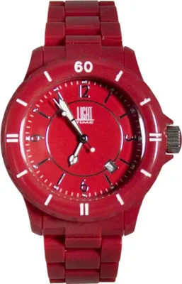 Produktbild von Light Time Armbanduhr Quarz Herren Kunststoff Datum Rot L116RED