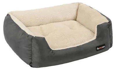 Immagine prodotto di Cuccia rotonda per cani con cuscino reversibile, grigia, 80 x 65 x 20 cm