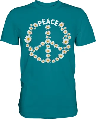 Produktbild von Peace Gänseblümchen Shirt Garten Gänseblumen Gärtner Motiv – Diva Blue / L