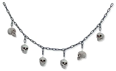 Produktbild von XL Totenkopf Girlande 177 cm Halloween Deko mit 6 Schädeln