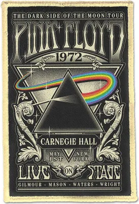 Produktbild von Pink Floyd - Aufnäher zum Aufbügeln "Carnegie Hall", gewebter Stoff RO6999 (Einheitsgröße) (Schwarz/Beige)