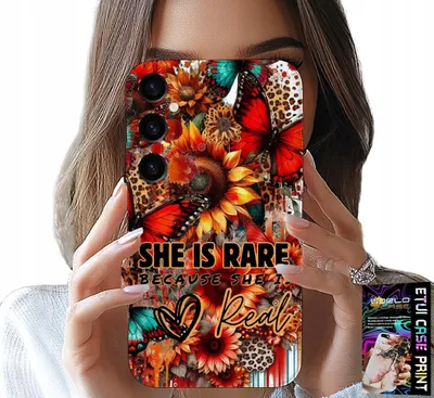 Image de Étui Pour Samsung Galaxy A34 5G - Elle Est Rare, Tournesols, Fleurs, Papillons