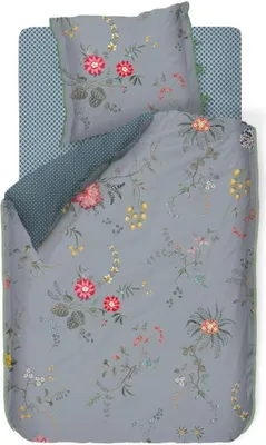 Produktbild von Pip Studio Perkal-Baumwolle-Bettwäsche-Garnitur Fleur Grandeur Farbe Blau Größe 200x200+2x80x80 AL