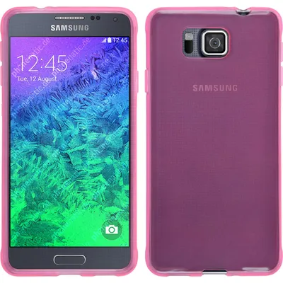 Produktbild von PhoneNatic Case kompatibel mit Samsung Galaxy Alpha - rosa Silikon Hülle transparent + 2 Schutzfolien