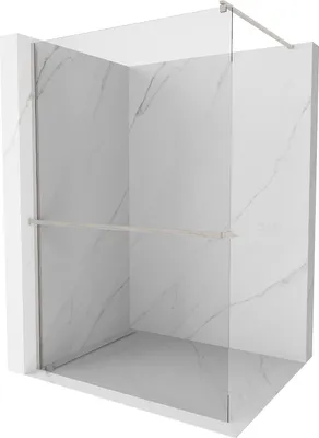 Zdjęcie produktu dla Ścianka prysznicowa Mexen Kioto+ z półką 140 x 200 cm, przezroczysta, szczotkowana stal nierdzewna - 800-140-121-97-00