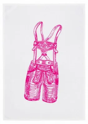 Produktbild von Geschirrtuch - Lederhose, pink