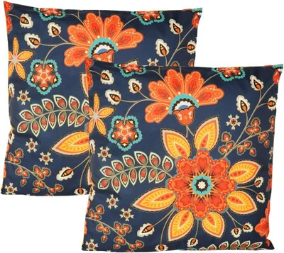 Produktbild von JACK 2er Set 45x45cm Motiv Outdoor Kissenhülle Kissenbezug Hülle Wasserfest Kissen Garten Stuhl Lotus Effekt, Farbe:Sommertraum