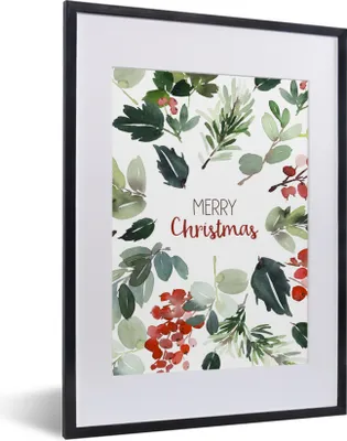 Produktbild von MuchoWow® Gerahmtes Poster Weihnachten - Zitat - Aquarell 30x40 cm - Poster mit Schwarzem Bilderrahmen Wandposter Rahmen Foto Bilder - Wandposter Schlafzimmer