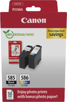 Immagine prodotto di Canon PG-585/CL-586 Photo Value Pack - Confezione da 2 pezzi - nero, colore (ciano, magenta, giallo)