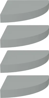 Image de Étagères d'angle flottantes 4 pcs gris 25x25x3,8 cm MDF