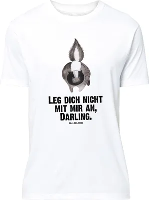 Produktbild von Mr. & Mrs. Panda Größe XL T-Shirt Stinktier Angriff - Weiß - Geschenk, Drohung, Skunk, Shirt, Wildtier, Tshirt, wütend, mit Spruch, Raubtier