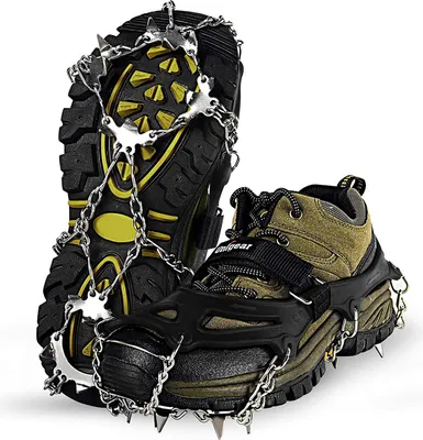 Produktbild von Spikes für Schuhe GRÖßE M (36-40), Schuhspikes, Schuhkrallen Steigeisen für Schuhe im Winter Steigeisen Grödel Eisspikes, Schuhkrallen mit Edelstahl Zähne Spikes Grödeln Klettern Bergsteigen Trekking
