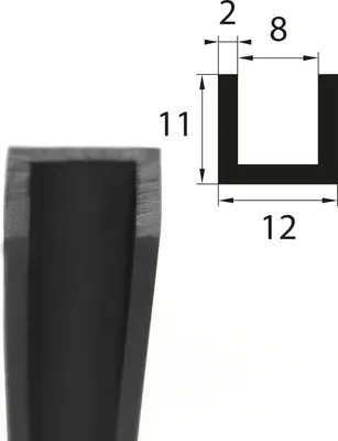 Produktbild von V37 Fassungsprofil Fassungsbereich 8 mm Kantenschutz EPDM Gummiprofil Gummidichtung