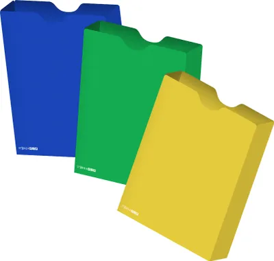 Produktbild von itenga Heftbox DIN A4 Hochformat aus PP blau grün gelb