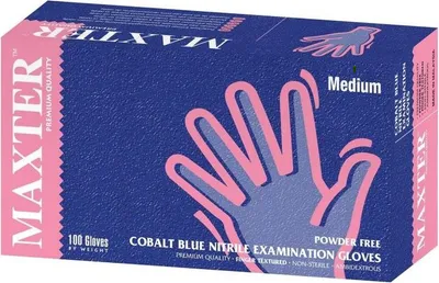 Produktbild von Einweghandschuhe aus Nitril MAXTER blau 100 Stück, Größe 2,5 mm. L RUKNIT_MAXTER_L