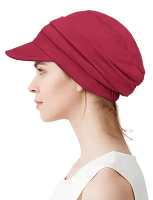 Produktbild von Baseballmütze Damen Übergroß Atmungsaktiv Bambus Weinrot Einheitsgröße