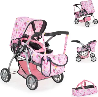 Produktbild von Kitty Kombi Puppenwagen 9672, Softtragetasche, Umhängetasche, zusammenklappbar