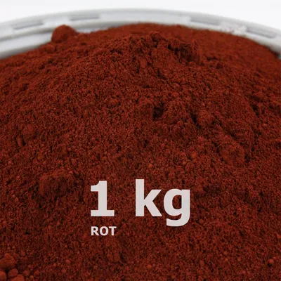 Produktbild von 1 kg Eisenoxid Farbpigment Rot, Färben von Beton, Zement, Gips, Gartenprojekte