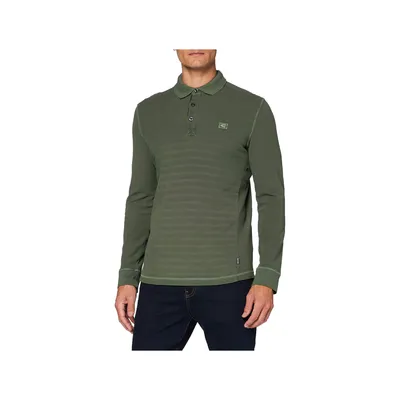 Produktbild von 27125 Camel Active, , Herren langarm Polohemd Poloshirt, Pique leicht angerauht, olive , L