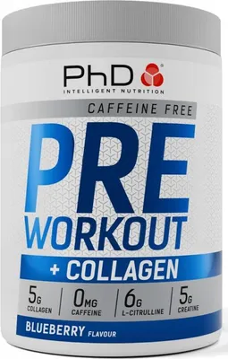 Produktbild von PhD Pre-Workout + Collagen Caffeine Free (20 serv) Blueberry - Pre-Workout - Stimulanzien-freier Booster