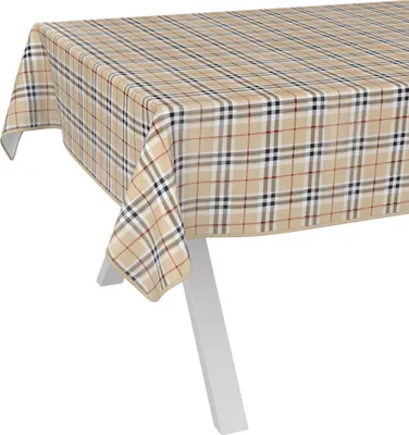 Produktbild von Tischdecke Karo Schottland Braun 100x140cm mit Band-Kante Wachstuch abwaschbar
