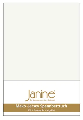 Produktbild von Janine Mako-Jersey Spannbetttuch Spannbettlaken 100% naturreine Baumwolle 140-160cm x 200cm 09 ecru