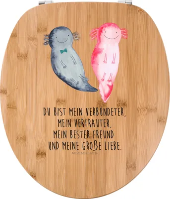 Produktbild von Mr. & Mrs. Panda Klodeckel Axolotl Freundin - Transparent - Geschenk, WC-Sitz, Freund, Valentinstag, klo deckel, WC, Toilettendeckel, Liebe, Lurch, Sitz, Brille