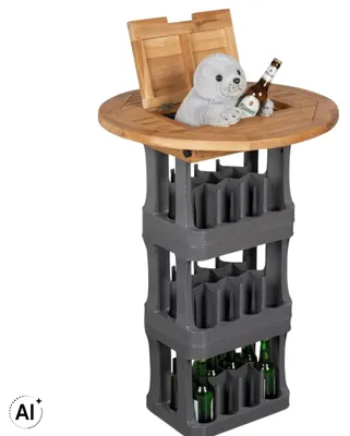 Immagine prodotto di Piano della cassa di birra in teak con sportello