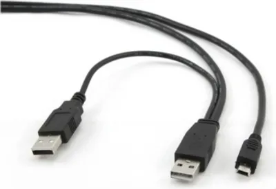 Produktbild von gembird Doppeltes USB-A zu mini USB Kabel, 0,9m