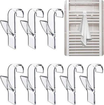 Image de Crochets transparents pour radiateur - lot de 8 pour le salon et la salle de bains