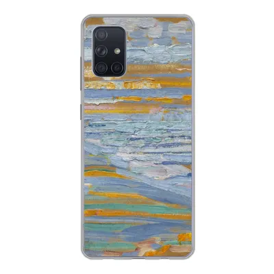 Produktbild von MuchoWow® Handyhülle Schutzhülle Hülle für Samsung Galaxy A51 Blick auf den Strand und die Seebrücke von den Dünen aus - Piet Mondrian Silikon Softcase Handy Hülle - Schutzabdeckung