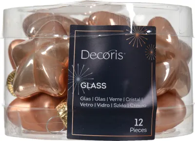 Produktbild von Christbaumschmuck Sterne 4cm Glas 12 Stück - Prickelndrosa