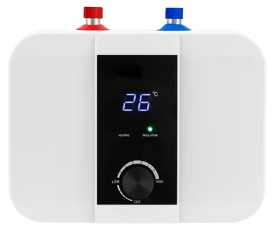 Obrázok produktu pre Mini ohrievač vody - 6 litrov, elektrický ohrievač - 1500 W, určený pod umývadlo, LED displej, regulácia teploty, zástrčka EU, 220 V