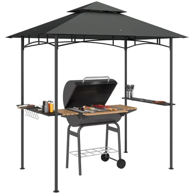 Zdjęcie produktu dla Pawilon grillowy Outsunny z oświetleniem LED, wymiary 240 x 150 x 258 cm, wodoodporny i ognioodporny