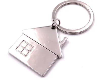 Produktbild von Onwomania Schlüsselanhänger Haus Fenster Schornstein Silber Anhänger Keychain