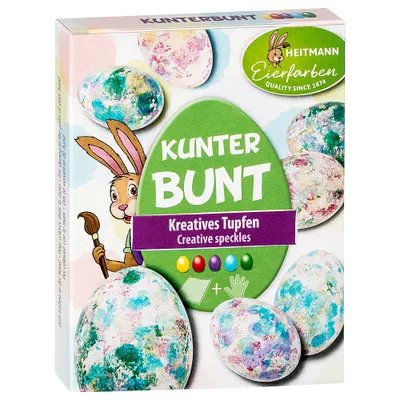 Produktbild von Heitmann Eierfarben Kunterbunt Ostereier färben verzieren mit Kindern 5 Farben