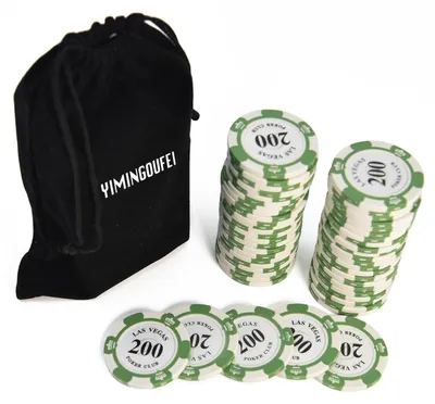Immagine prodotto di Set di poker con booster pack: 50 chips in plastica, 50 gettoni con tagli diversi, custodia nera, 13 grammi per chip, diametro di 40 mm