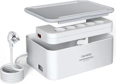 Obrázok produktu pre Rozbočovač napájania 2500 W, 5 výstupov, čierny, 2 m kábel, USB