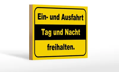 Produktbild von Holzschild Hinweis 18x12cm Ausfahrt Tag Nacht freihalten