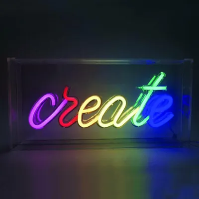 Imagen del producto de Decoración de mesa neón ACA, con 90 LEDs, conexión USB, cable de alimentación de 2 metros, multicolor, grado de protección IP20, 30 x 4,6 x 15 cm, referencia X13903719