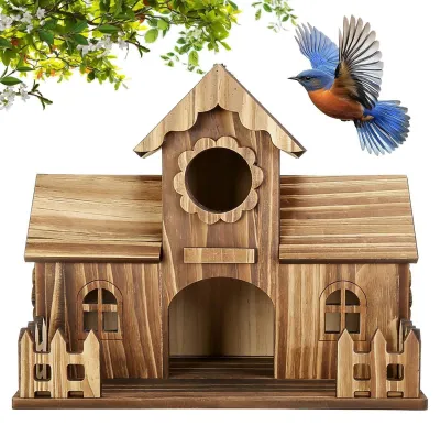 Produktbild von Natürliches Vogelhaus aus Holz für die Gartendekoration