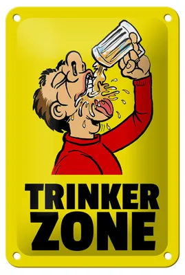 Produktbild von Blechschild Alkohol 12x18cm Trinkerzone Bierkrug