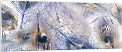 Produktbild von Bilder auf glas - Pfau Feder modern - 140x50cm - Glasbilder - Wandbilder - Kunstdruck - zum Aufhängen bereit - Wanddekoration aus Glas - Glas Bilder - Wandbild auf Glas - Einteilig - GAB140x50-3424