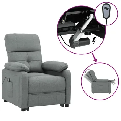 Image de vidaXL Fauteuil relax électrique gris foncé Tissu