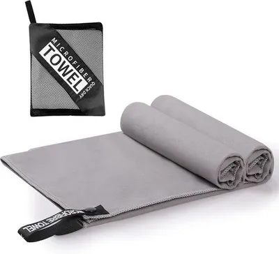 Produktbild von Famanu Mikrofaser-Handtuch Set – Schnelltrocknend, Doppelseitig, Tragbar, 80 x 40 cm