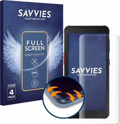 Produktbild von 4x Savvies Fullscreen Schutzfolie für Samsung Galaxy XCover 5 Displayschutz Folie Fullcover Klar Transparent